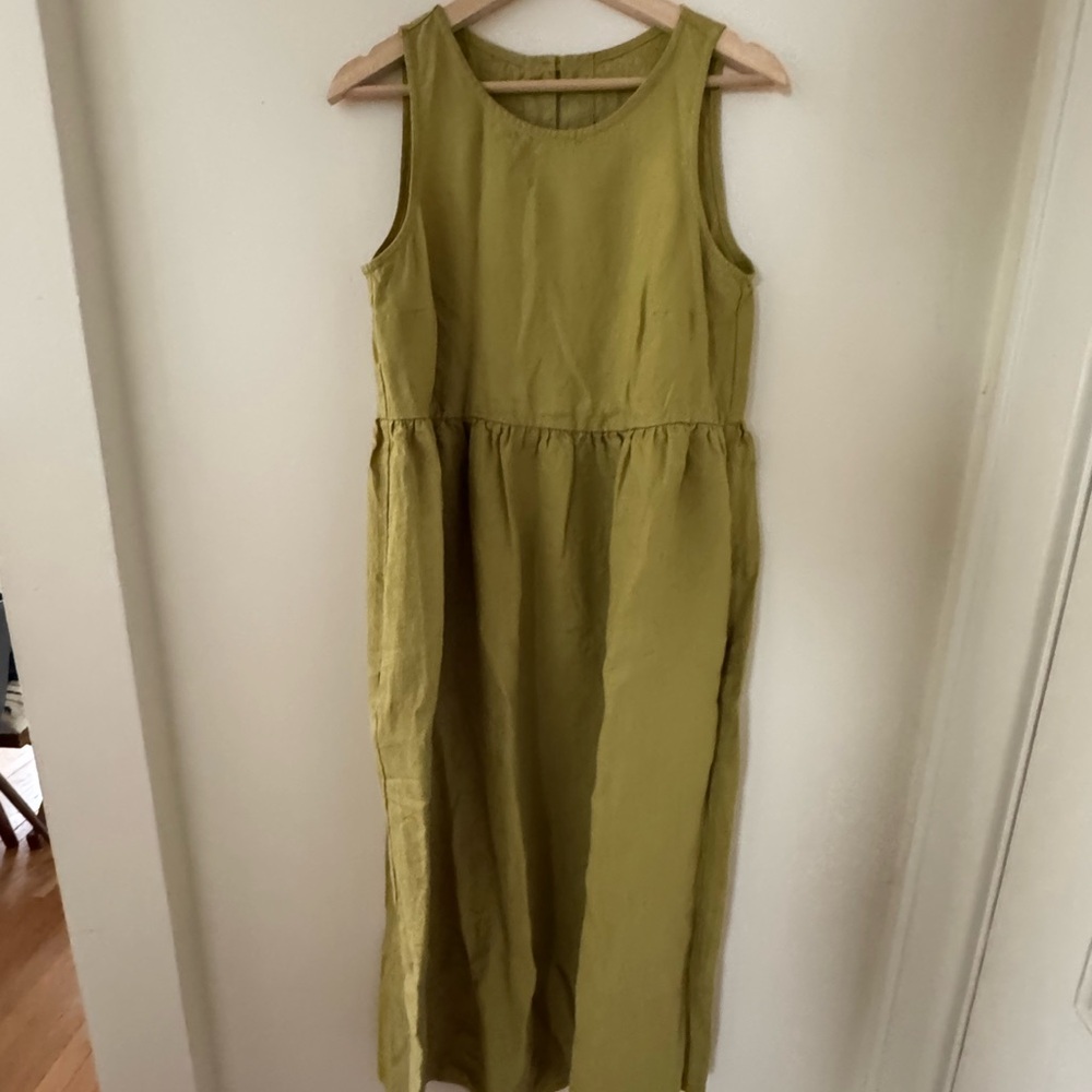 Not Perfect Linen Napa Dress in Lime